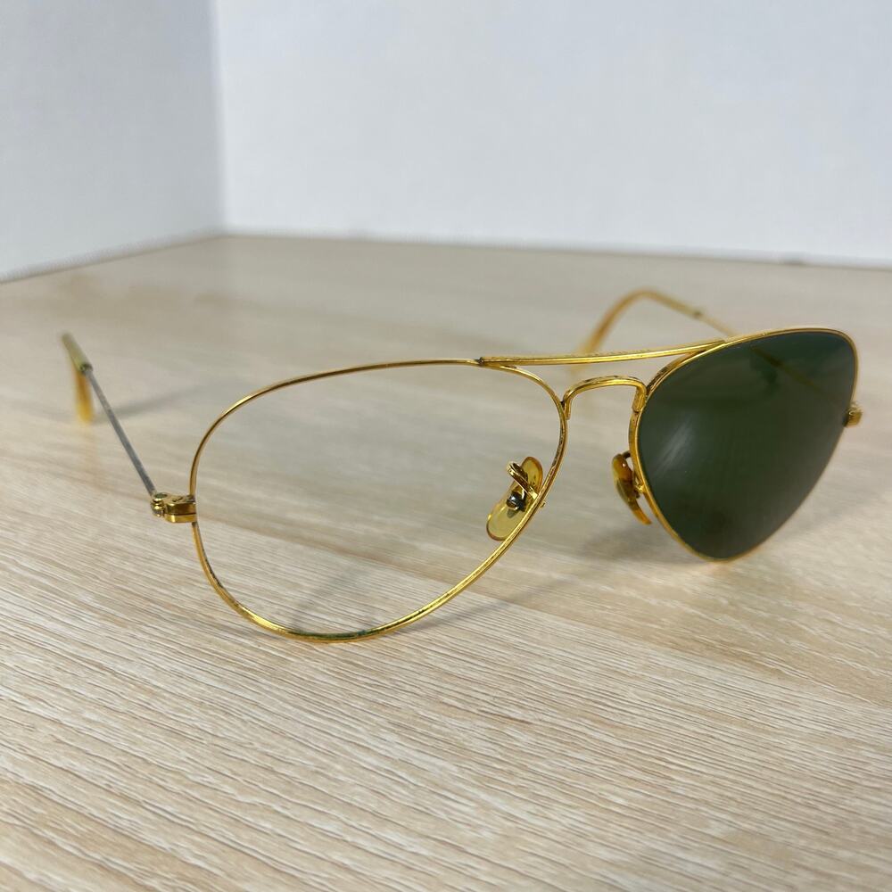 Vintage B&L L0205 Ray-Ban USA Aviators Sunglasses Gold Frames 58-14